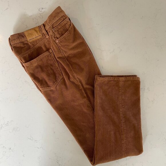 Denim Forum The Joni Hi Rise Loose Corduroy Cotton Pants Golden Brown Sz 26 - Picture 8 of 16